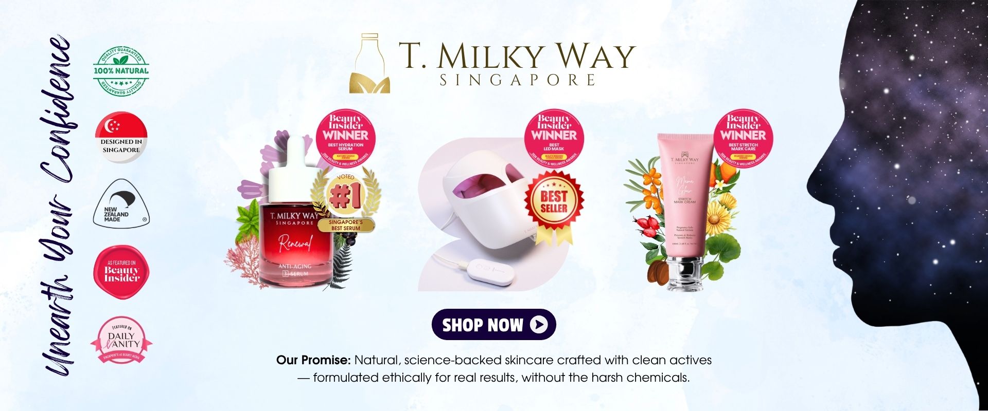 Shop T. Milky Way skincare products