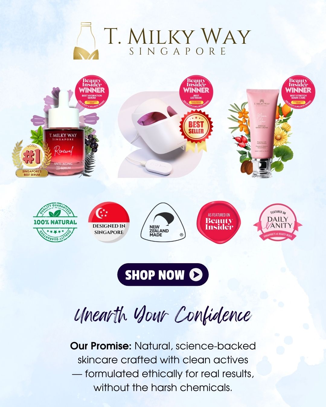 Shop T. Milky Way skincare products